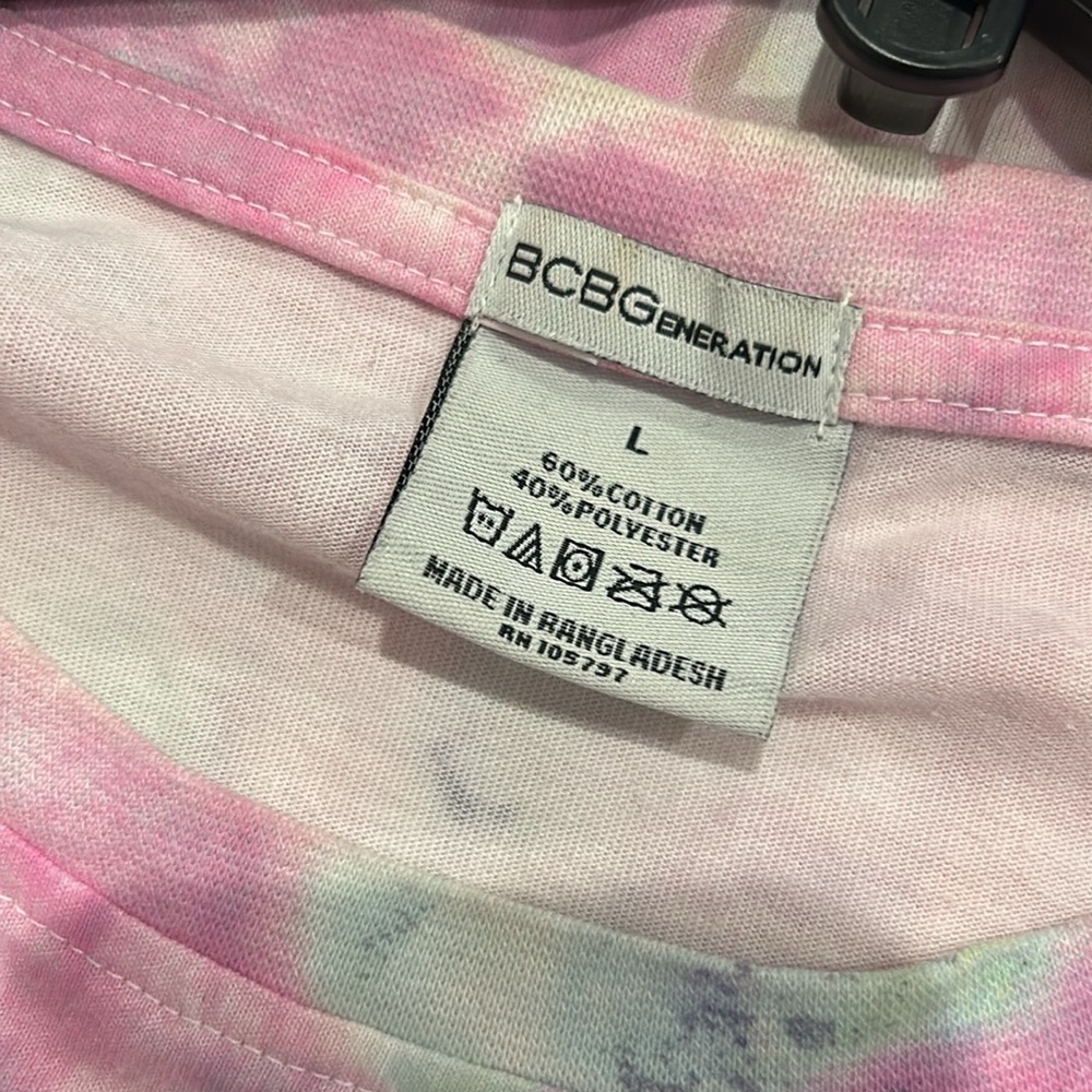 BCBGeneration Multicolor Cotton Short Sleeve Boxy Tee - Picture 4 of 4